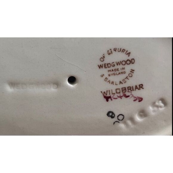 Vintage Wedgewood Wildbriar Gravy Sauce Boat With Attached Plate Barlaston - Picture 10 of 12